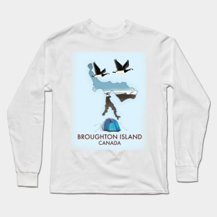 Broughton island Canada map Long Sleeve T-Shirt